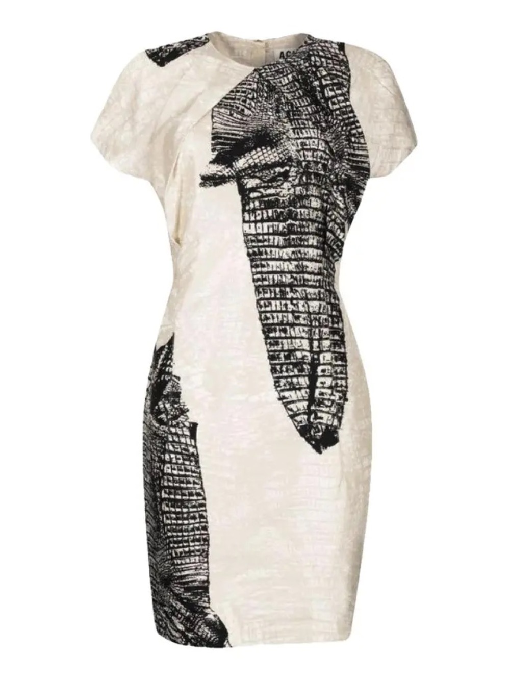 Acne Studios Cream and Black Printed Sheath Dress Size IT 36